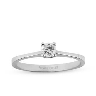 Solitär Ring aus Gold mit einem Stein Zirkonia