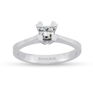 Verlobungsring aus  Gold mit Zirkonia in Herzfassung.