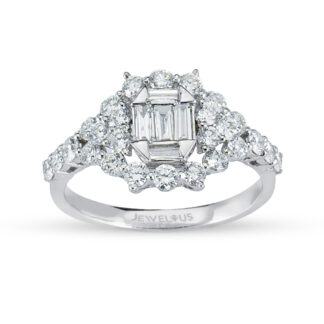 Ring aus 585er Gold mit Baguettesteinen Zirkonia