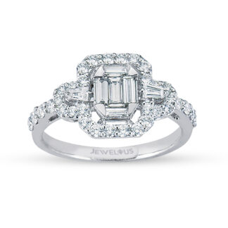 Ring aus 585er Gold mit Baguettesteinen Zirkonia