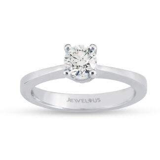 Solitär aus Weißgold mit Zirkonia