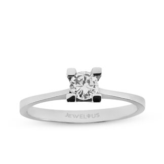 Solitär Ring aus Weißgold mit Zirkoniastein