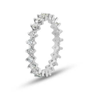 Memory Ring / Eternityring aus Weißgold mit Zirkonia Steine im Vollkranz