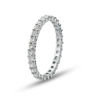 Memory Ring / Eternityring aus Weißgold mit Zirkonia Steine im Vollkranz