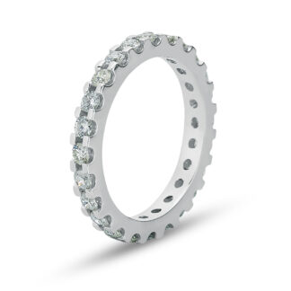 Memory Ring / Eternityring aus Weißgold mit Zirkonia Steine im Vollkranz