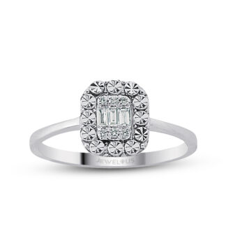 Verlobungsring aus 585er Gold mit Zirkonia in quadratischer Fassung