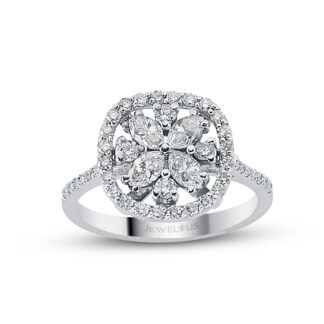 Ring mit Zirkonia Blumenform aus 585er Gold