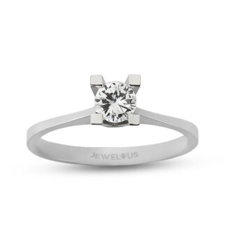 Solitär Ring mit Steinen Zirkonia aus 585er Gold.