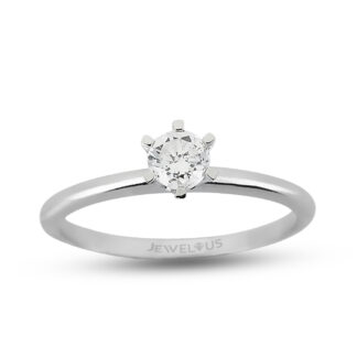 Solitär Ring mit Steinen Zirkonia aus 585er Gold.