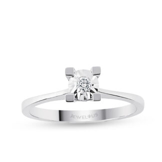 Solitär Ring mit Zirkonia aus 585er Gold.