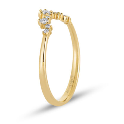 Zirkonia Ring aus 585er Gold in geschwungener Form