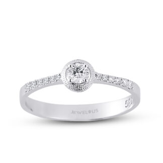 Ring aus Gold mit einem Zirkoniastein in runder Fassung