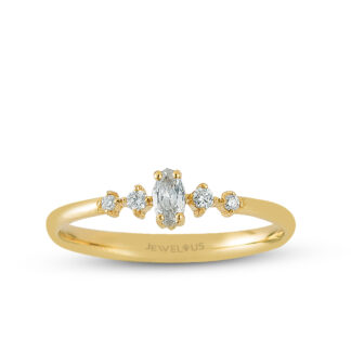 Ring aus 585er Gold mit einem schönen Marquise Zirkonia Brillanten