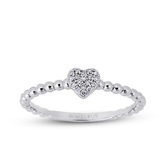 Goldring mit Herz-Ringkopf, geziert von Zirkoniasteinen