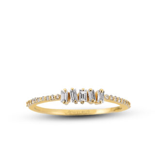 Zirkonia Ring mit Halbkranz aus Gold