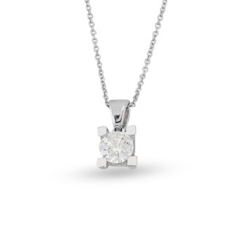 Goldkette mit einem Zirkonia in Krappenfassung