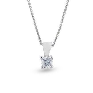 Goldkette mit einem Zirkoniastein in Krappenfassung