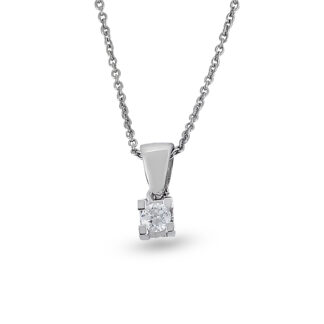 Goldkette mit einem Zirkoniastein in Krappenfassung